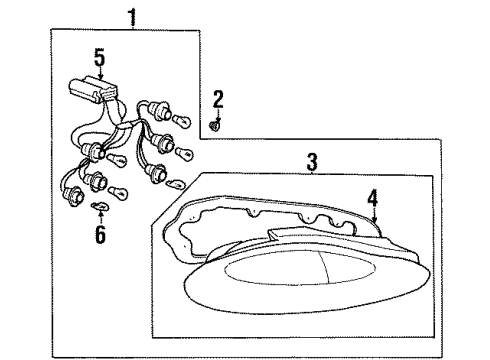 1998 Hyundai Tiburon Bulbs Rear Combination Holder & Wiring Diagram for 92405-27050