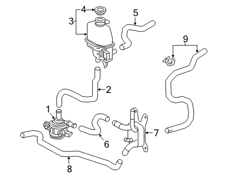 2022 Toyota Prius AWD-e Inverter Cooling Components Reserve Tank Diagram for G910G-12010