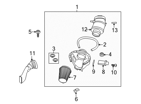 2012 Ford Mustang Powertrain Control Air Cleaner Assembly Diagram for BR3Z-9A600-A