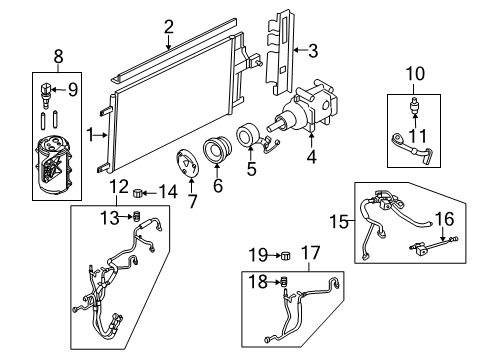 2009 Mercury Mariner Air Conditioner Condenser Diagram for 6M6Z-19712-A