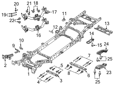 2019 Ram 1500 Frame & Components Bolt-HEXAGON Head Diagram for 6508014AA