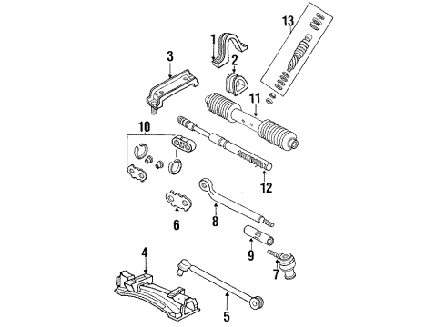 1990 Eagle Premier P/S Pump & Hoses, Steering Gear & Linkage Rod Diagram for 83505173