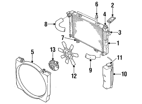 1996 Dodge Ram 3500 Radiator & Components, Cooling Fan SHROUD-Fan Diagram for 52028003AB