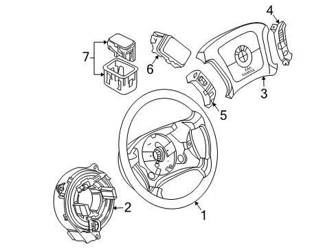 2005 BMW 745Li Steering Column & Wheel, Steering Gear & Linkage Mfl Switch, Right Diagram for 61316914406