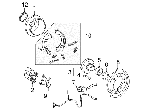 2003 Ford Explorer Anti-Lock Brakes Wheel Stud Diagram for 1L2Z-1107-AB