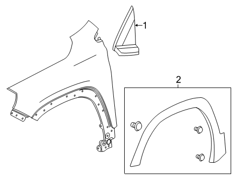 2020 GMC Terrain Exterior Trim - Fender Trim Molding Diagram for 84107336