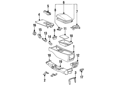 1993 Lexus GS300 Center Console Knob & Element Assembly Diagram for 85520-30200