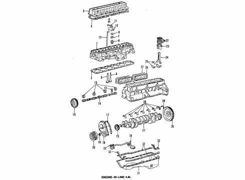 1984 Chevrolet G10 Engine Mounting Valve Springs Diagram for 3735381