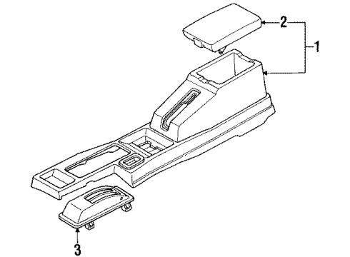 1988 Nissan Pathfinder Center Console Console Box Diagram for 96910-41G15