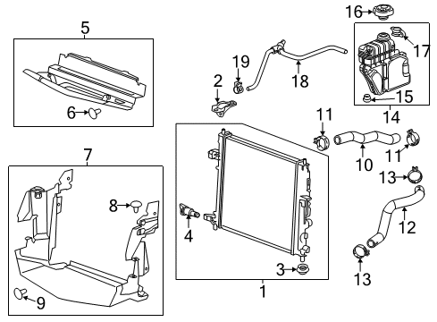 2015 Cadillac ATS Radiator & Components Radiator Diagram for 22966122