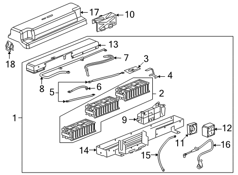 2009 Chevrolet Malibu Electrical Components Battery Cover Diagram for 20876340