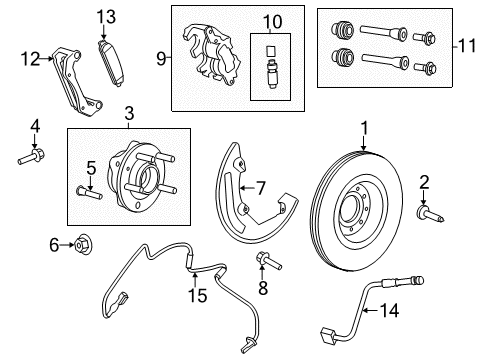 2009 Lincoln MKS Front Brakes Flex Hose Diagram for 8A5Z-2078-B