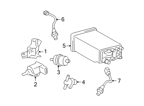 2006 Toyota Tundra Emission Components Vapor Canister Diagram for 77730-0C020