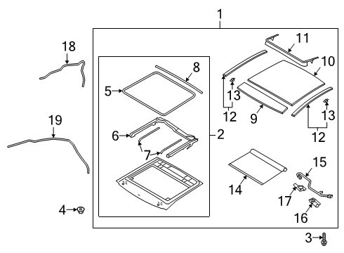 2020 Genesis G70 Sunroof Motor Assembly-PANORAMAROOF(Ro Diagram for 81671J5000