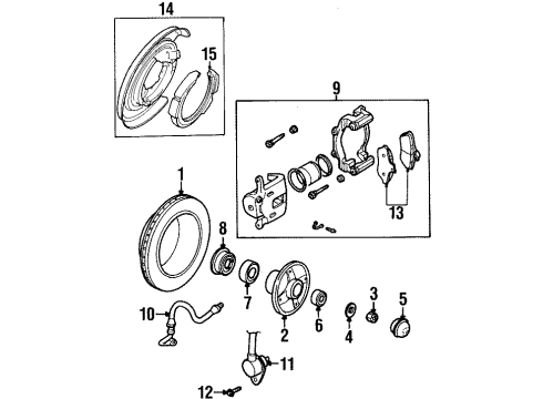 2002 Daewoo Nubira Rear Brakes Outer Bearing Washer Diagram for 94525238