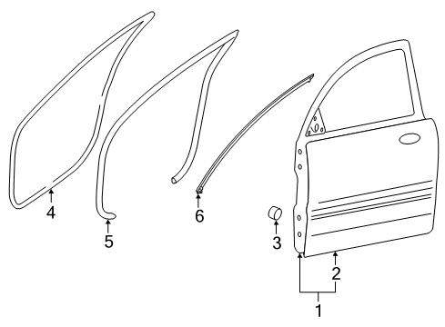 2015 Kia Cadenza Front Door Module Panel & Regulator Assembly Diagram for 824013R110