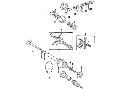 2004 Dodge Dakota Front Axle, Axle Shafts & Joints, Differential, Drive Axles, Propeller Shaft Drive Shaft Flange Diagram for 5015556AA