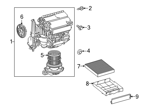 2021 Toyota RAV4 Blower Motor & Fan Motor Sub-Assy, Blower Diagram for 87103-0E090