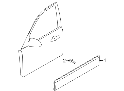 2005 Kia Amanti Exterior Trim - Front Door Garnish-Front Door, RH Diagram for 877123F000