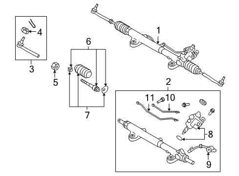 2009 Nissan GT-R Steering Column & Wheel, Steering Gear & Linkage Socket Kit-Tie Rod, Outer Diagram for D8520-JF00B