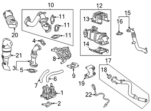 2021 GMC Sierra 2500 HD EGR System Outlet Hose Diagram for 12648340