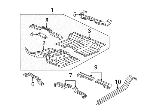 2012 Ram 1500 Cab - Floor Pan-Floor Diagram for 55112473AD