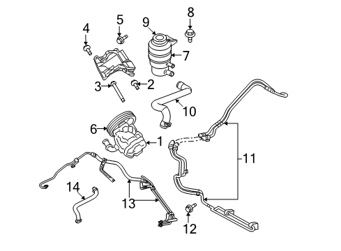 2008 Dodge Caliber P/S Pump & Hoses, Steering Gear & Linkage Line-Power Steering Diagram for 5105789AE