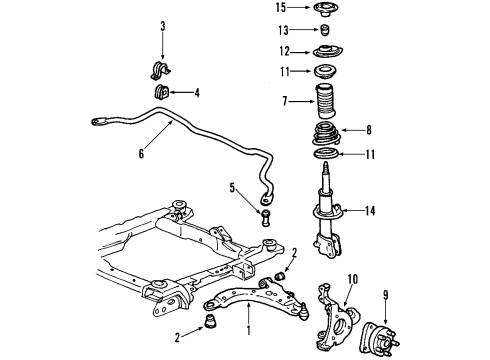 2005 Chevrolet Impala Front Suspension Components, Lower Control Arm, Stabilizer Bar Shaft-Front Stabilizer Diagram for 10287717