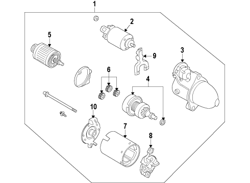 2008 Kia Optima Starter REMAN Starter Diagram for 3610025020RU