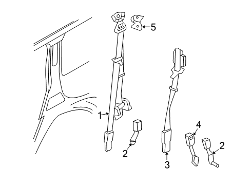 2007 Ford Expedition Seat Belt Latch Diagram for 7L1Z-7861202-AA
