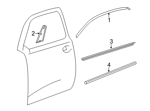 2013 Scion iQ Exterior Trim - Door Iq BSM Chrome Diagram for PT385-74110