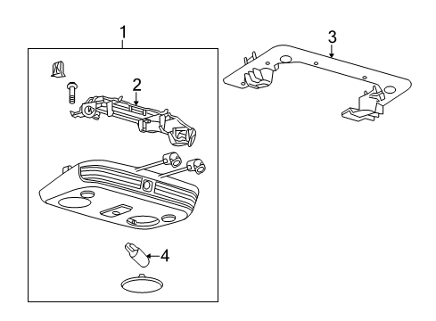 2014 Ford Mustang Overhead Console Console Assembly Diagram for DR3Z-63519A70-AA