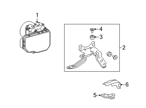 2010 Toyota Matrix Anti-Lock Brakes Actuator Assembly Diagram for 44050-02331