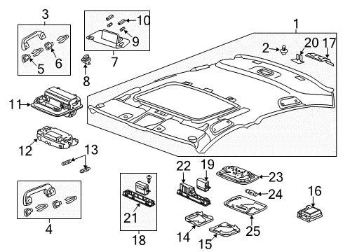 2013 Honda Accord Sunroof Lens, R. Diagram for 34401-SDA-A21