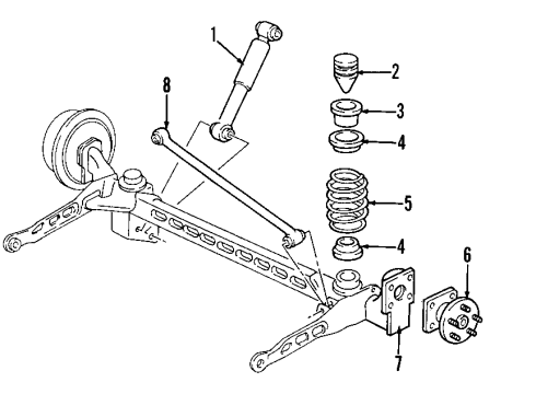 2005 Pontiac Montana Rear Axle, Ride Control, Suspension Components Rear Spring Diagram for 22132425