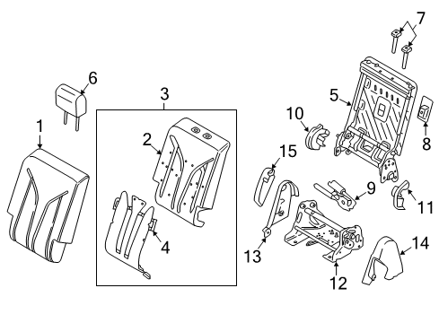 2018 Lincoln MKX Rear Seat Components Pivot Cover Diagram for FT4Z-5863386-A