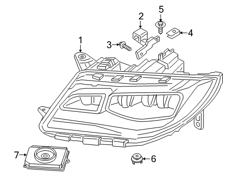 2019 Lincoln MKZ Headlamps Headlamp Assembly Diagram for JP5Z-13008-W