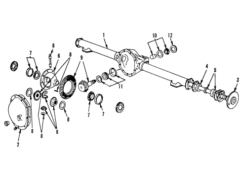 2000 Dodge Ram 1500 Van Rear Axle, Differential, Propeller Shaft YOKE-Drive Shaft Diagram for 5014072AA