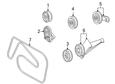 2003 Dodge Sprinter 3500 Belts & Pulleys PULLEY-TENSIONER Diagram for 5117690AA