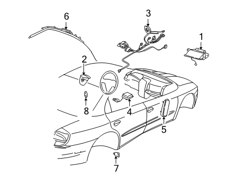 2010 Cadillac STS Air Bag Components Clock Spring Diagram for 19167847