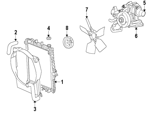 2009 Chrysler Aspen Cooling System, Radiator, Water Pump, Cooling Fan Water Pump Diagram for 5192066AE