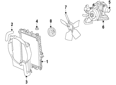 2009 Chrysler Aspen Cooling System, Radiator, Water Pump, Cooling Fan Fan-Cooling Diagram for 55361429AC