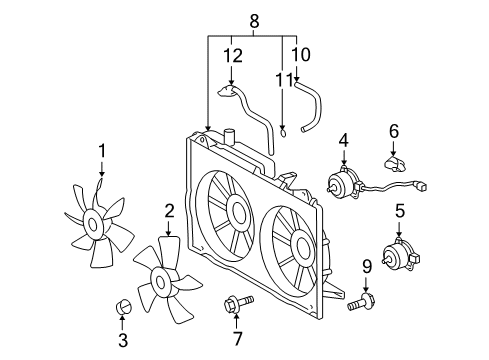 2009 Toyota Prius Cooling System, Radiator, Water Pump, Cooling Fan Reservoir Hose Diagram for 16377-21130