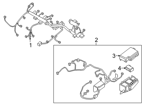 2019 Hyundai Veloster Wiring Harness Pcb Block Assembly Diagram for 91959-J3010