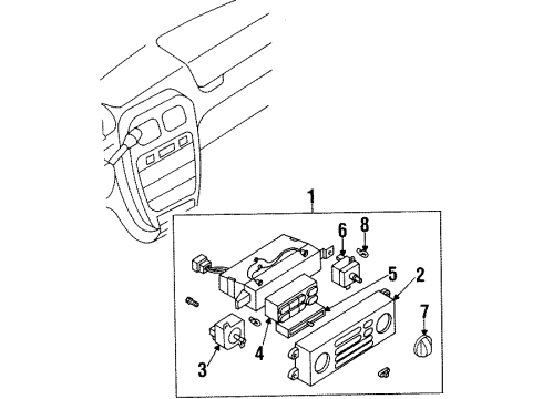 1996 Nissan Quest A/C & Heater Control Units Control Assembly Diagram for 27510-1B020