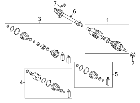 2014 Hyundai Santa Fe Sport Drive Axles - Front Bearing Bracket & Shaft Assembly Diagram for 49560-4Z200