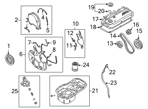 2002 Chrysler Sebring Engine Parts Bracket-Oil Filter Housing Diagram for MD310609