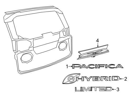 2018 Chrysler Pacifica Exterior Trim - Lift Gate Clip Diagram for 68316757AA