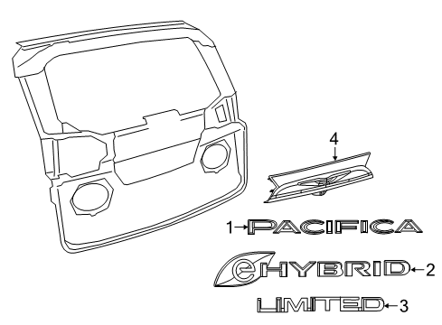 2018 Chrysler Pacifica Exterior Trim - Lift Gate Emblem Diagram for 55112847AA