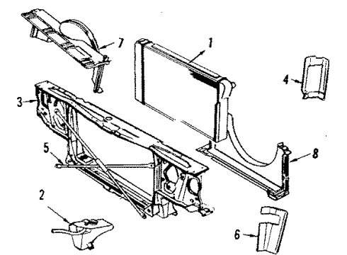 1984 Chevrolet Caprice Radiator & Components, Cooling Fan SHROUD, Radiator Fan Shroud Diagram for 14010526